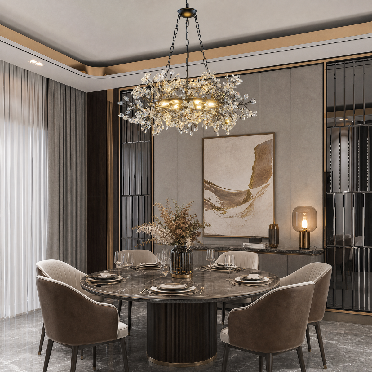 L1200-Marble Lingyu Pendant Light - Black