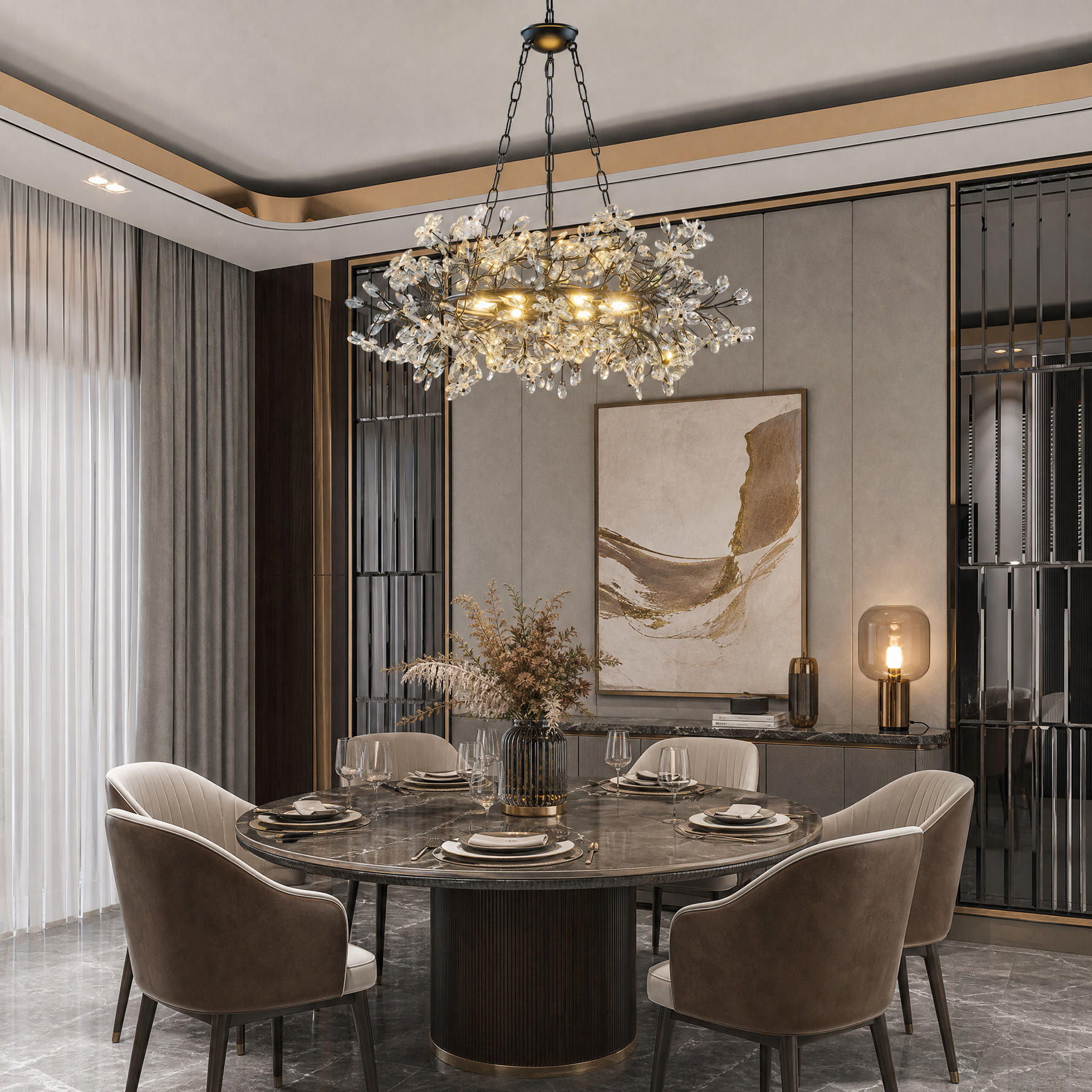L1200-Marble Lingyu Pendant Light - Black