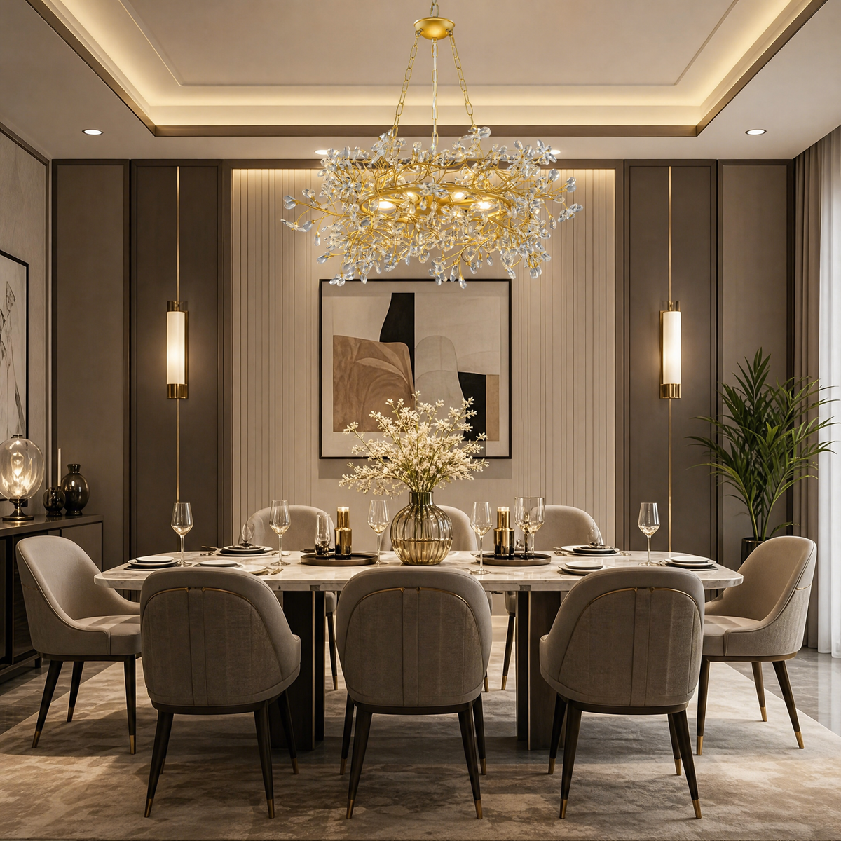 L1200-Marble Lingyu Pendant Light - Copper