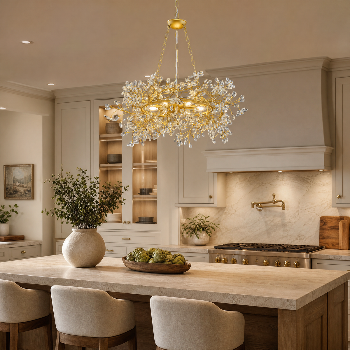 L1200-Marble Lingyu Pendant Light - Copper