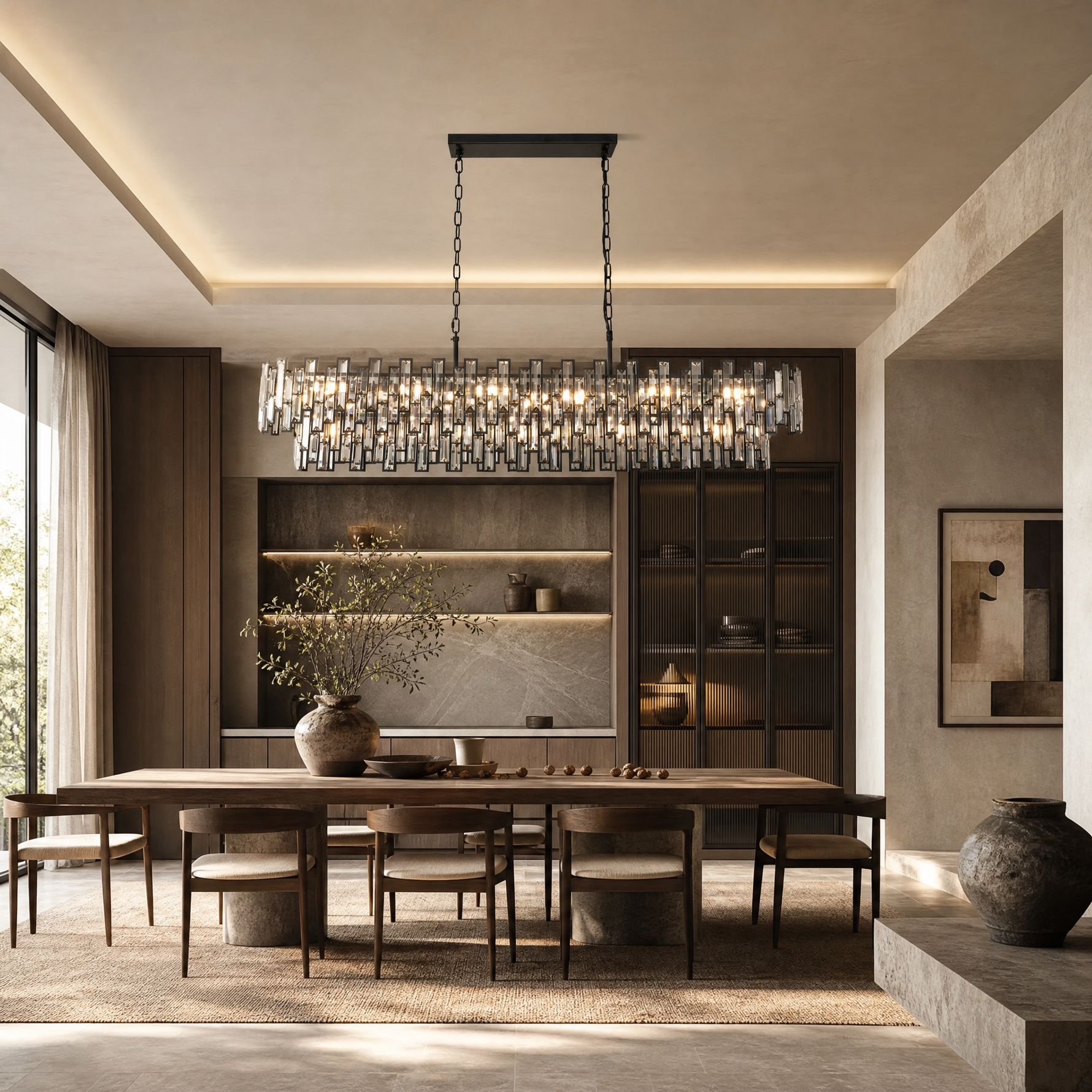 L1400 Double Mirror Dining Pendant - Black
