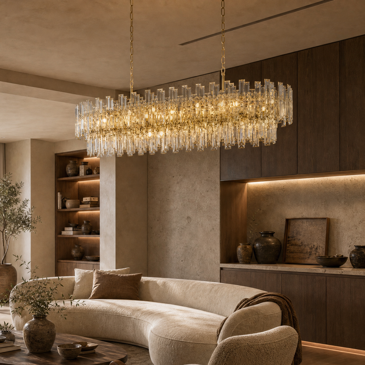 L1400 Double Mirror Dining Pendant Light - Gold