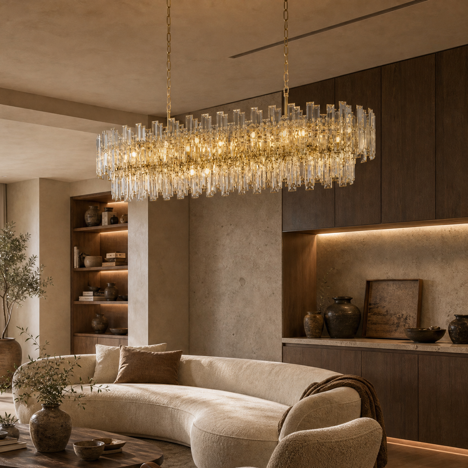 L1400 Double Mirror Dining Pendant Light - Gold