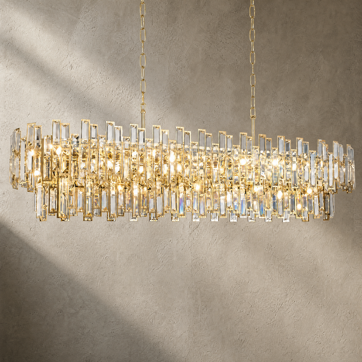 L1400 Double Mirror Dining Pendant Light - Gold