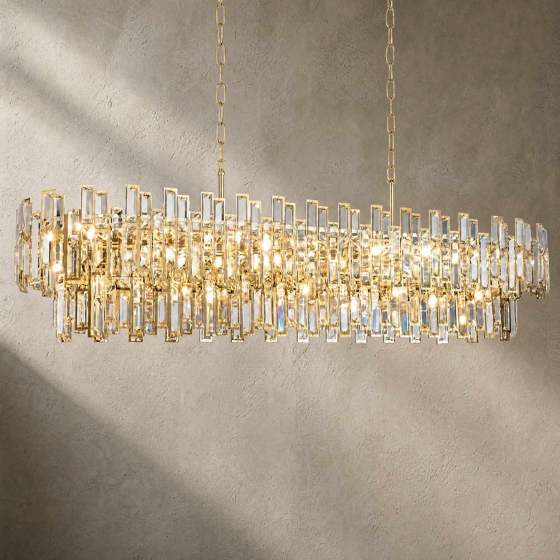 L1400 Double Mirror Dining Pendant Light - Gold