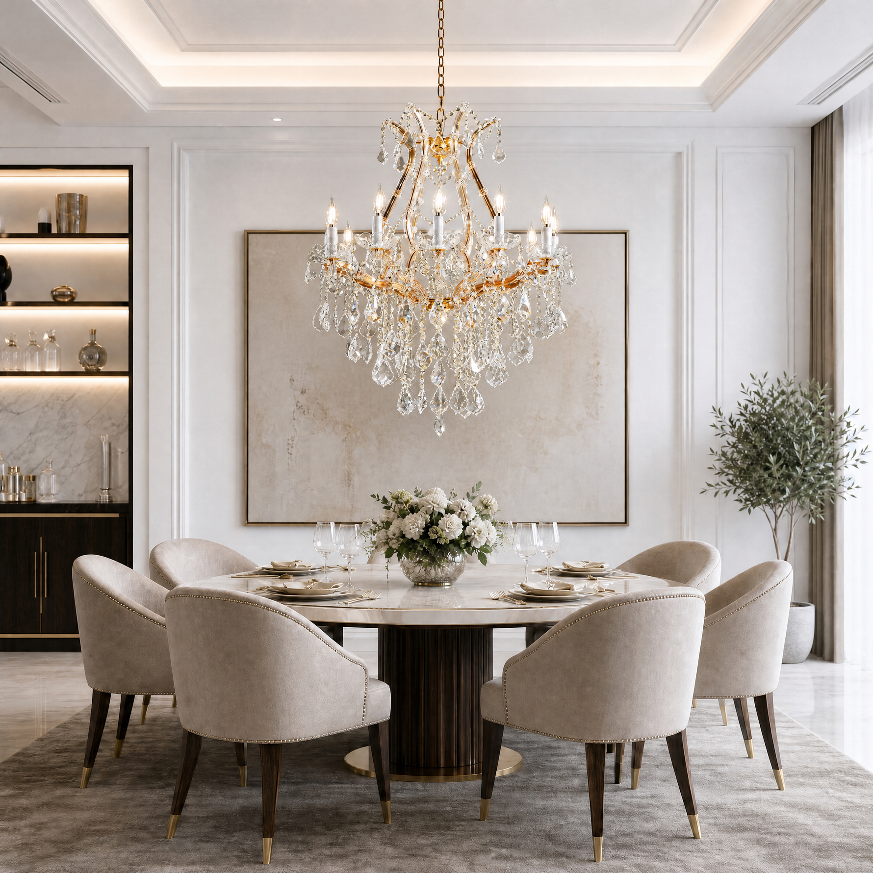 L1400 Elegant Ceramic Ginkgo Leaf - Dull Gold