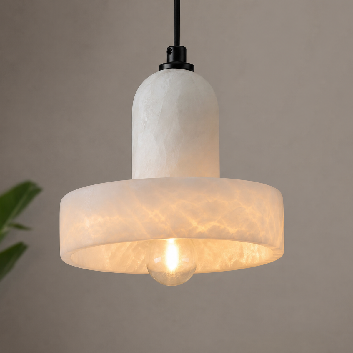 L910 Hook Piece Crystal Round Pendant Clear Light Color - Copper Color