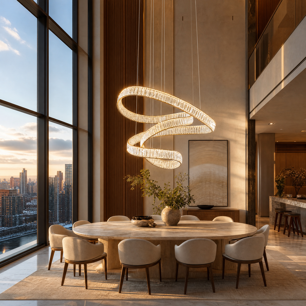 LED Rod Chandelier
