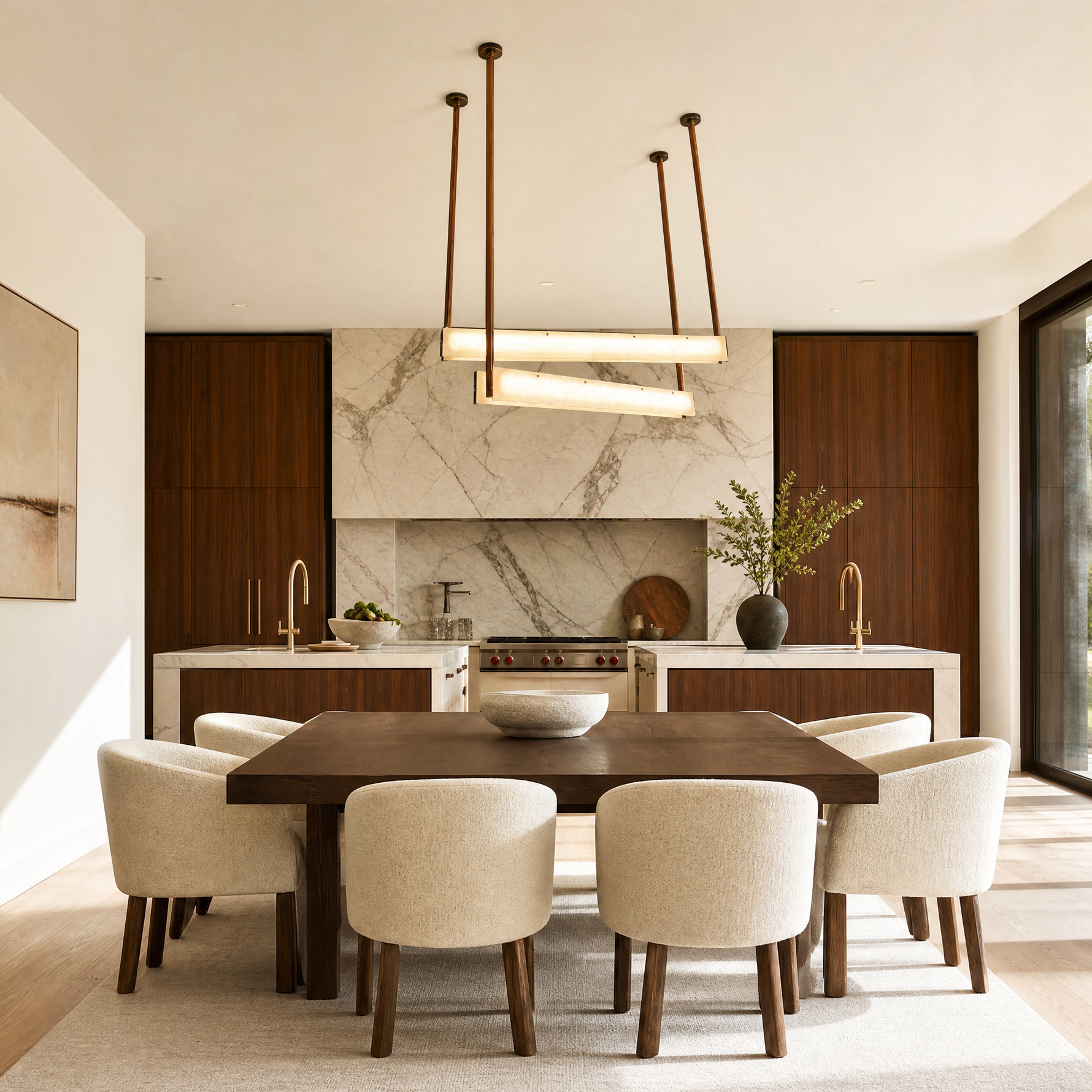 Lacora Modern Alabaster Linear Pendant Light