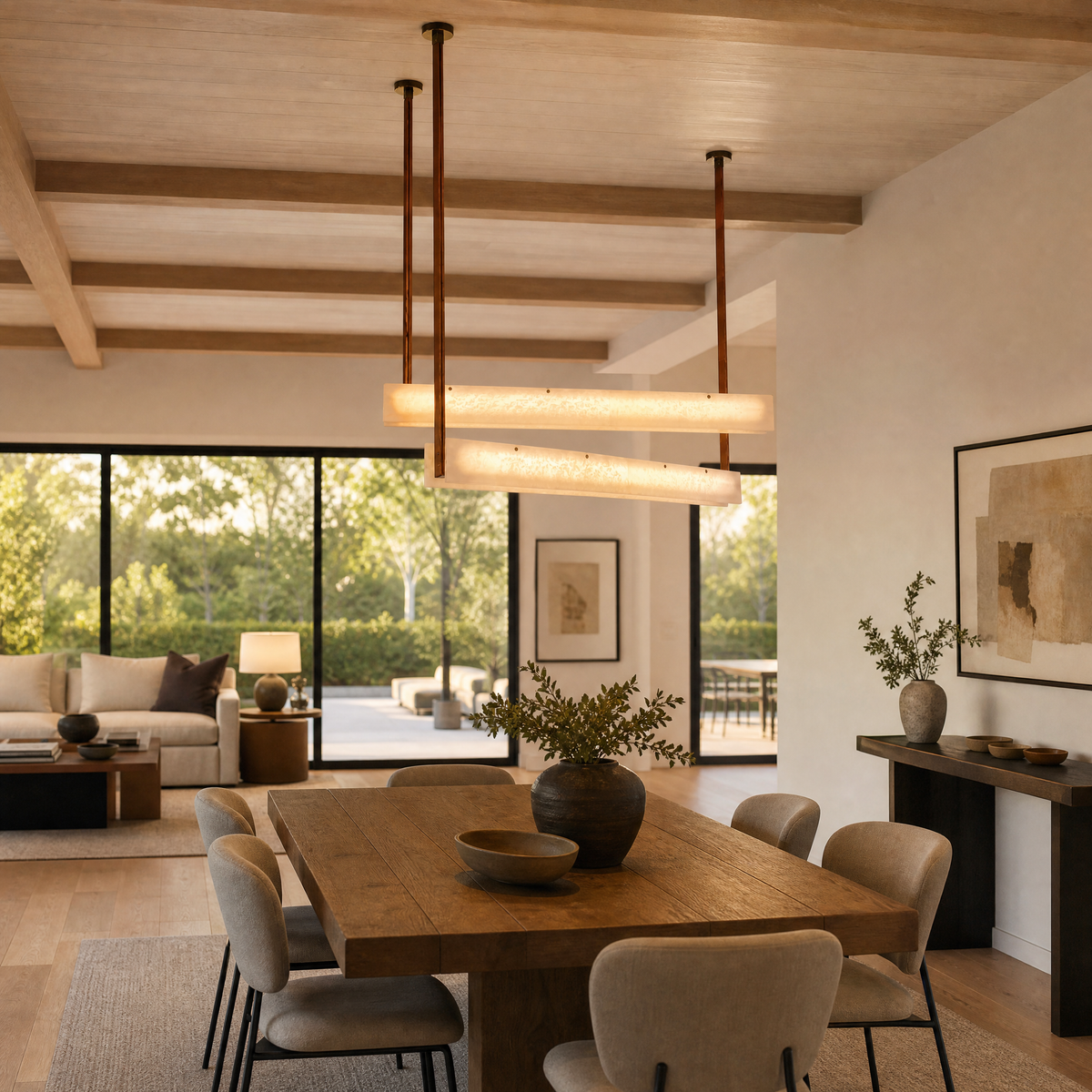 Lacora Modern Alabaster Linear Pendant Light