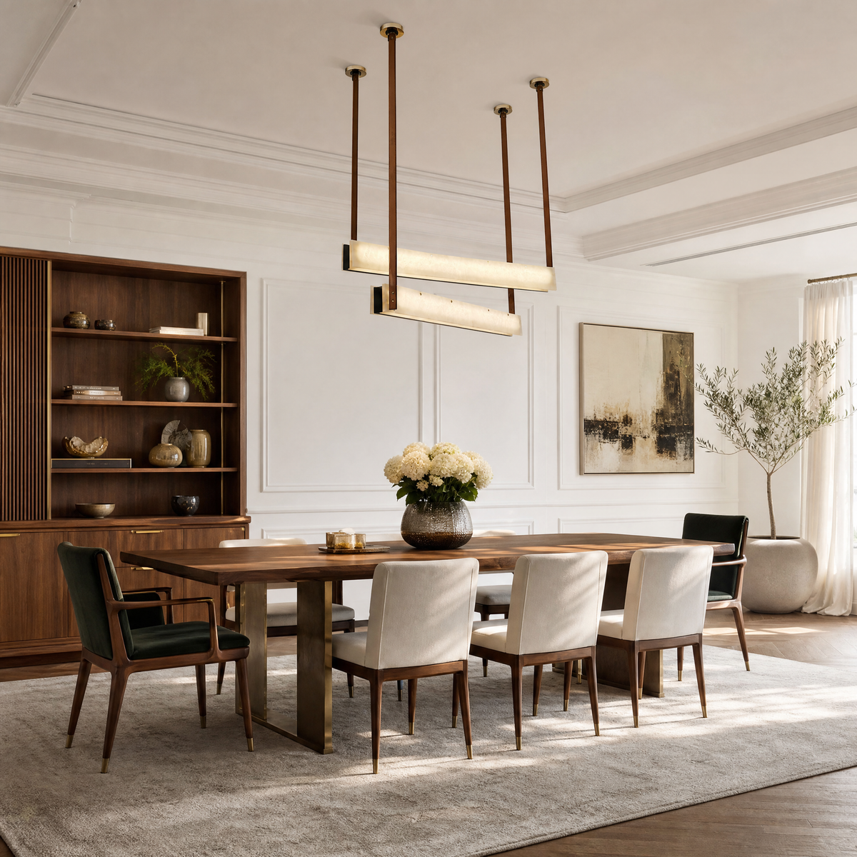 Lacora Modern Alabaster Linear Pendant Light