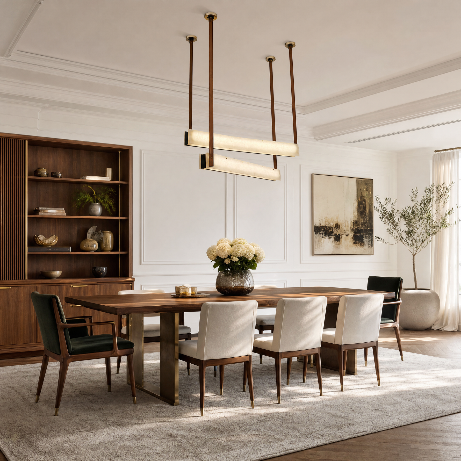 Lacora Modern Alabaster Linear Pendant Light