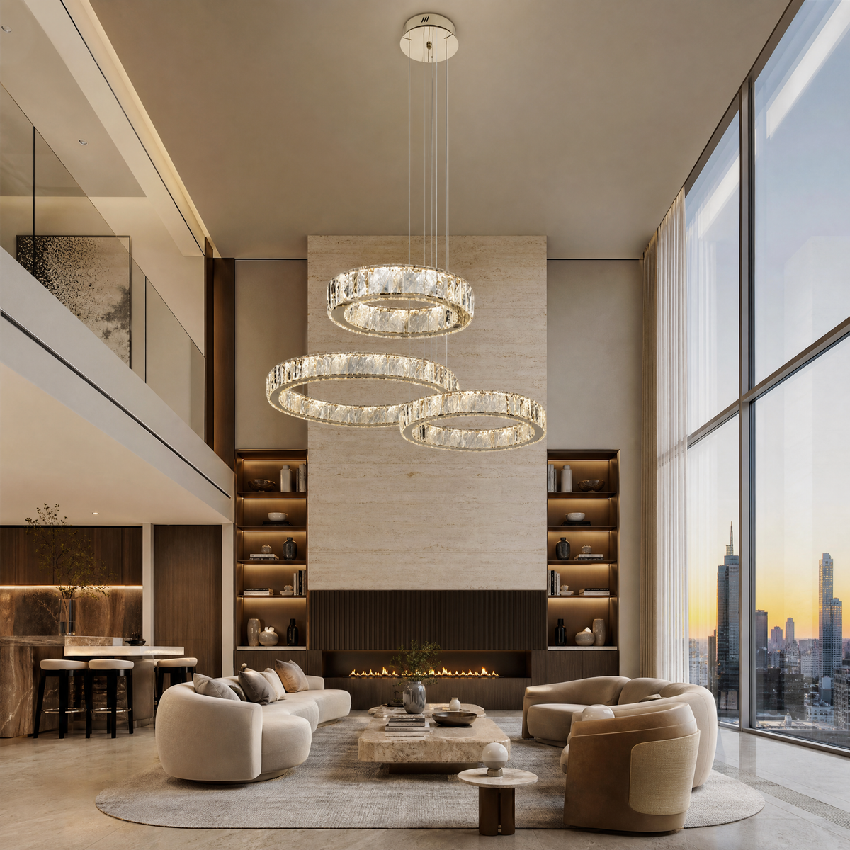 Lacrima Crystal Trio Chandelier