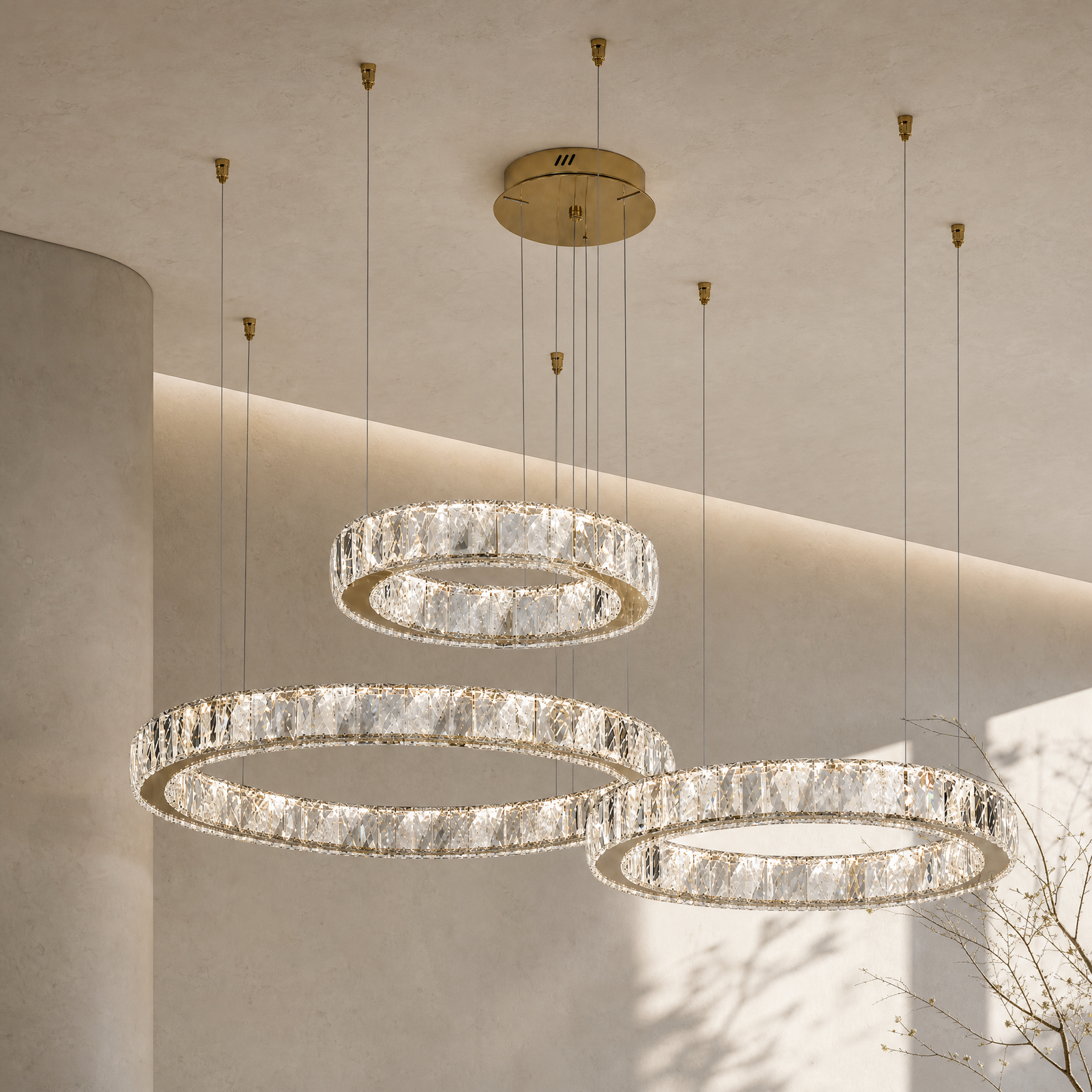 Lacrima Crystal Trio Chandelier
