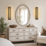 Lantern Box Chinoiserie Lattice Alabaster Wall Sconce