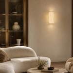 Lantern Box Compact Frame Alabaster Wall Sconce