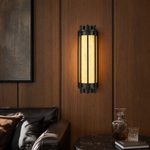 Lantern Box Round Cage Alabaster Wall Sconce