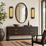 Lantern Box Round Cage Alabaster Wall Sconce