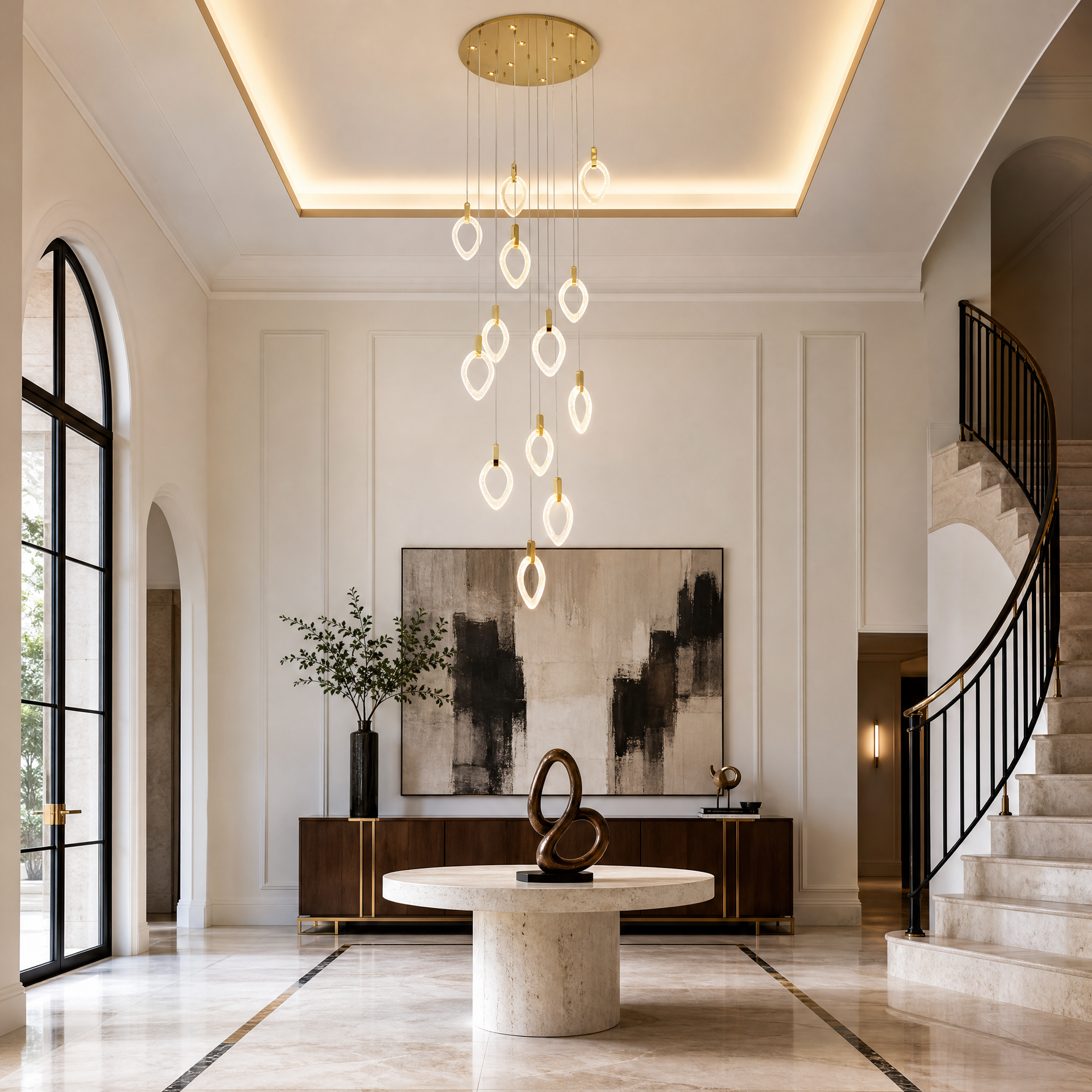 Laurel Crystal Cascading Pendant Light