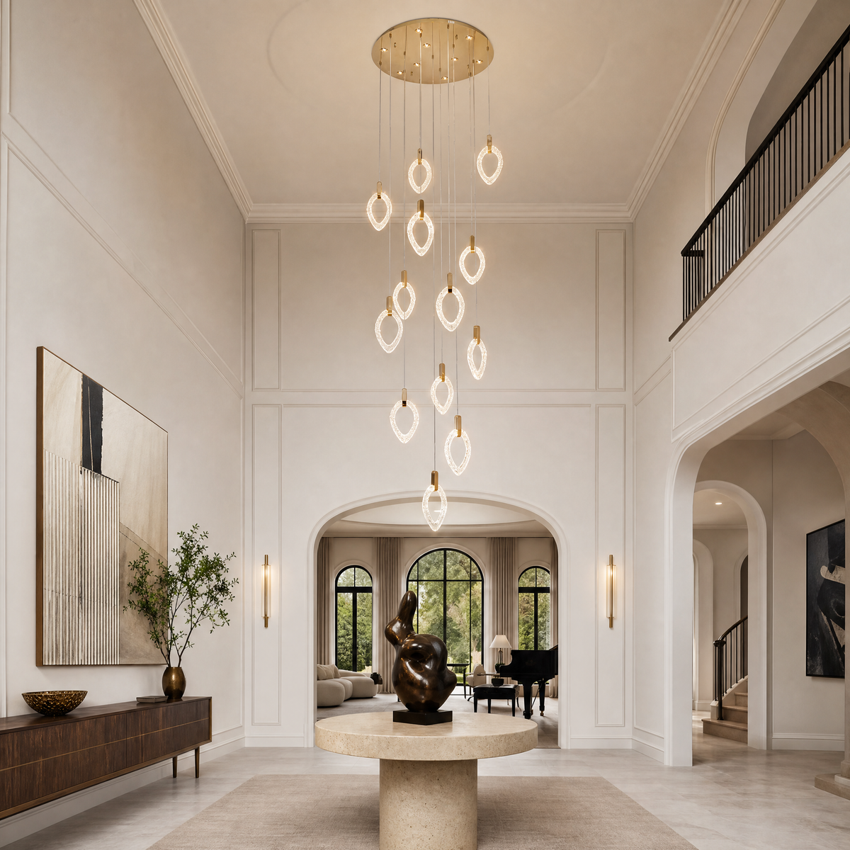 Laurel Crystal Cascading Pendant Light