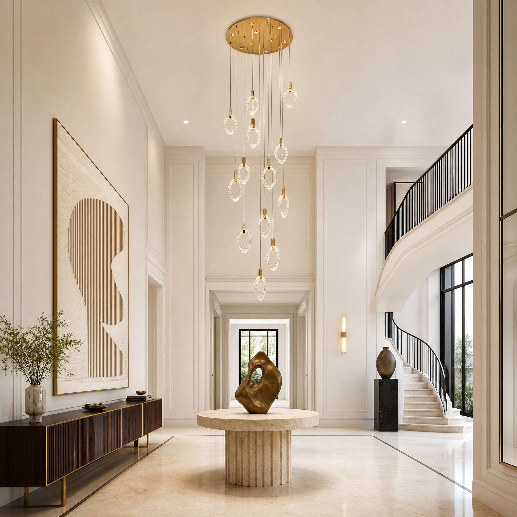 Laurel Crystal Cascading Pendant Light