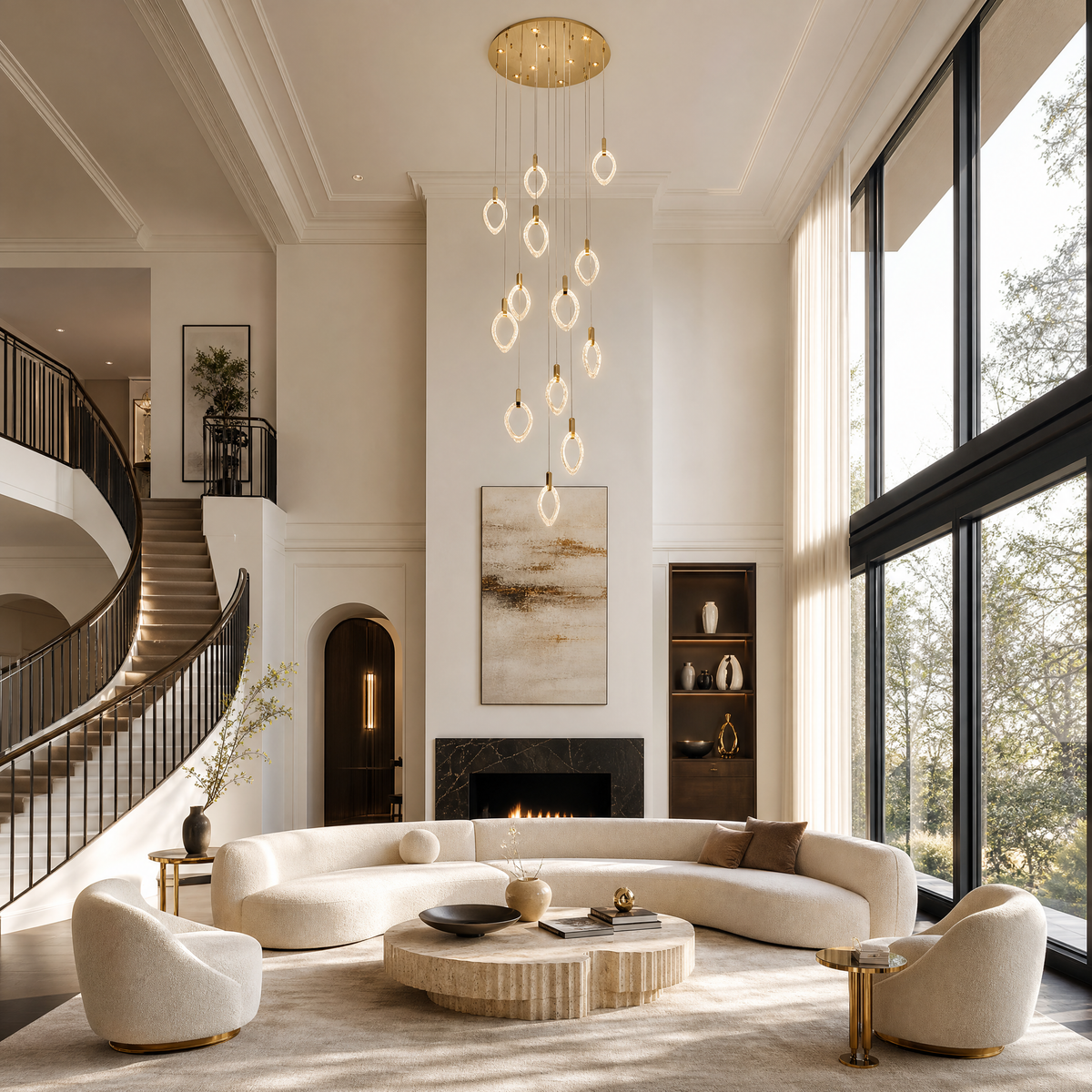 Laurel Crystal Cascading Pendant Light