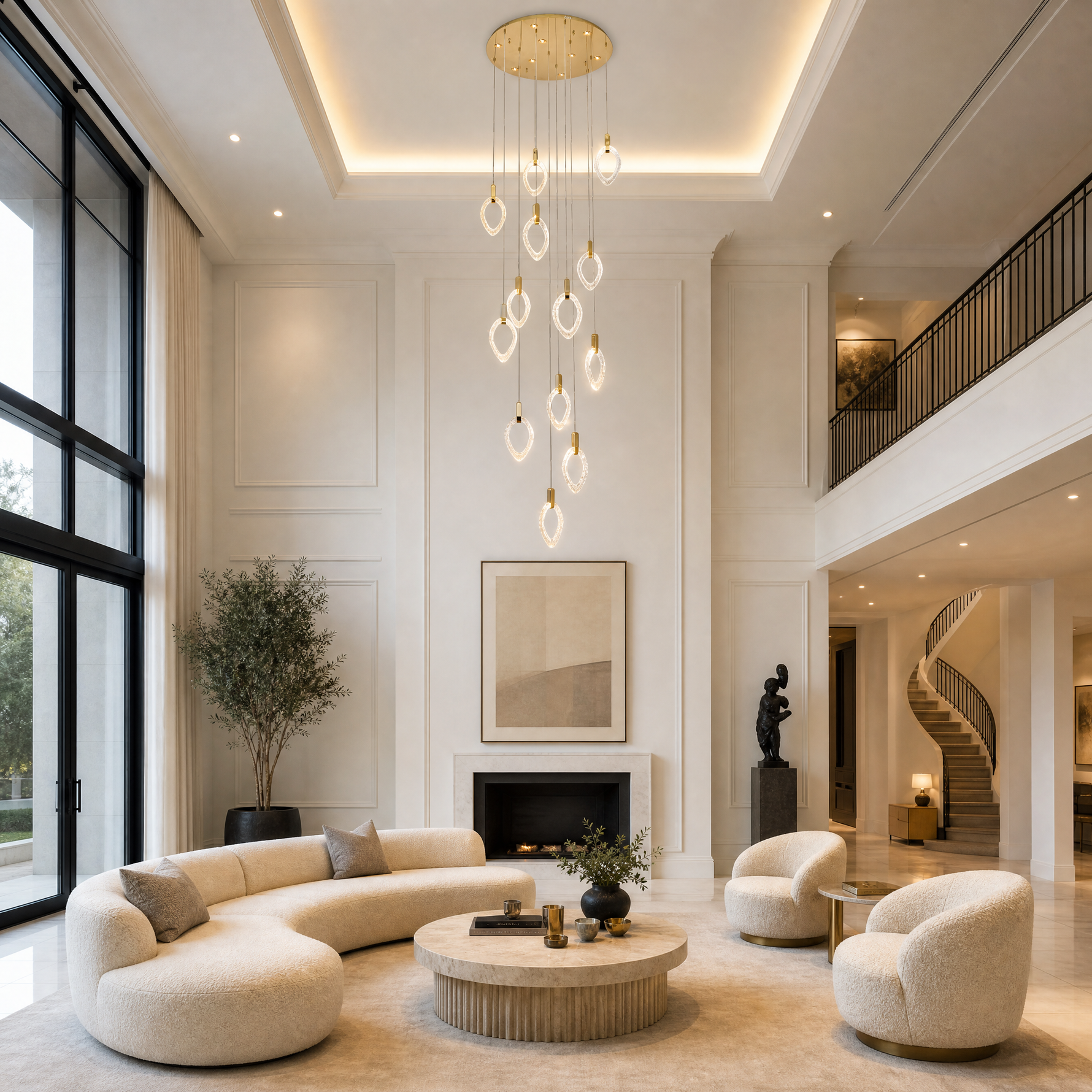 Laurel Crystal Cascading Pendant Light