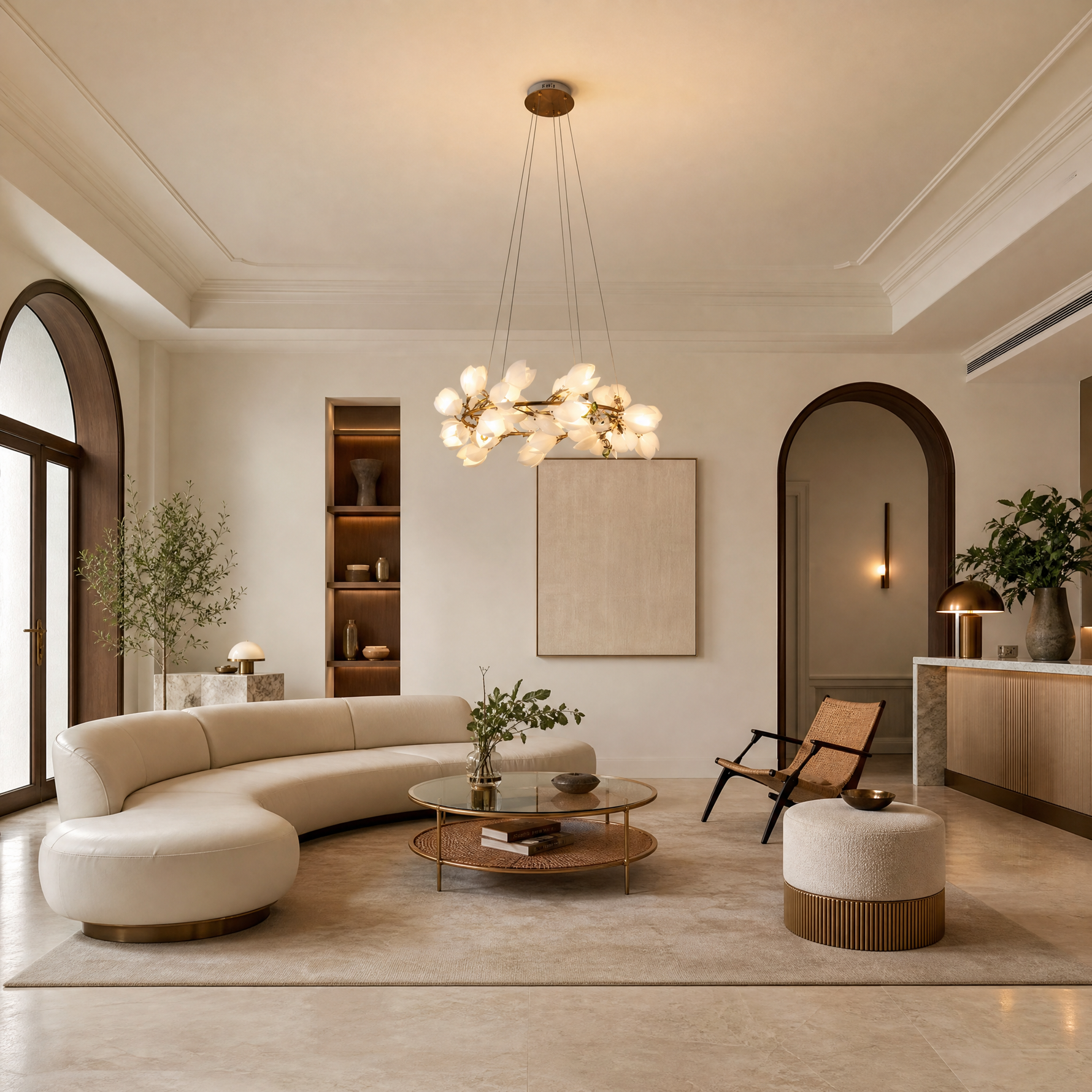 Lauro Ceramic Leaf Chandelier