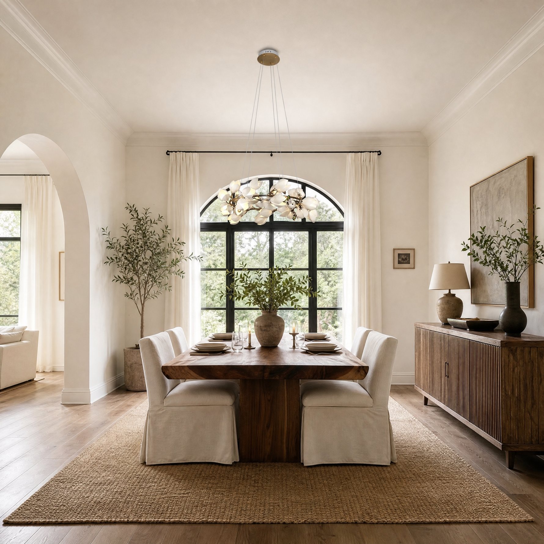 Lauro Ceramic Leaf Chandelier