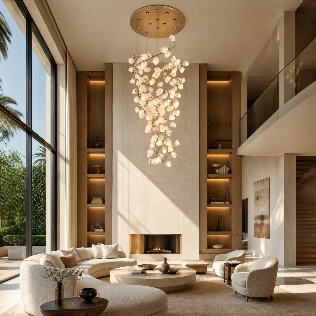 Lauro Ceramic Leaf Crown Chandelier