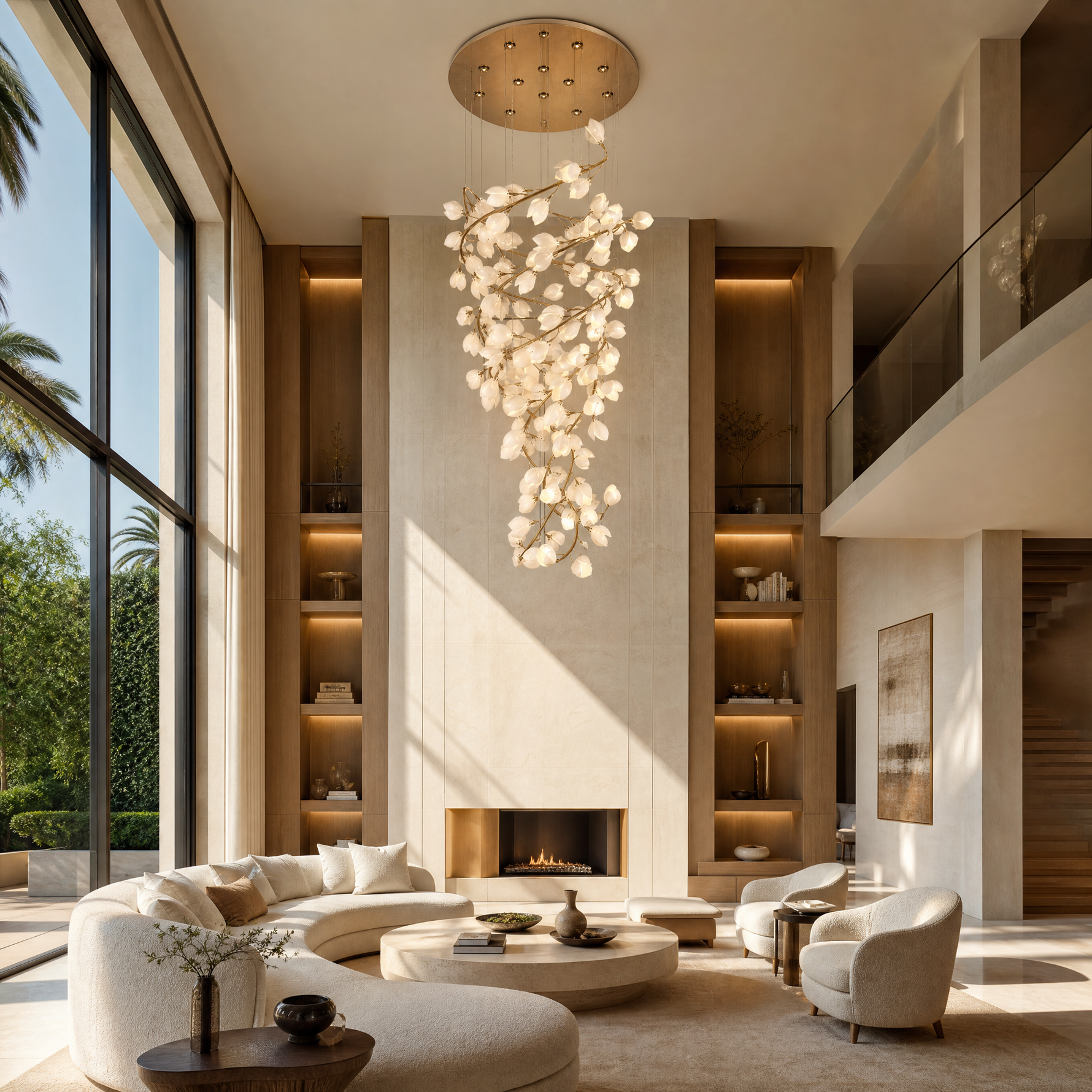 Lauro Ceramic Leaf Crown Chandelier