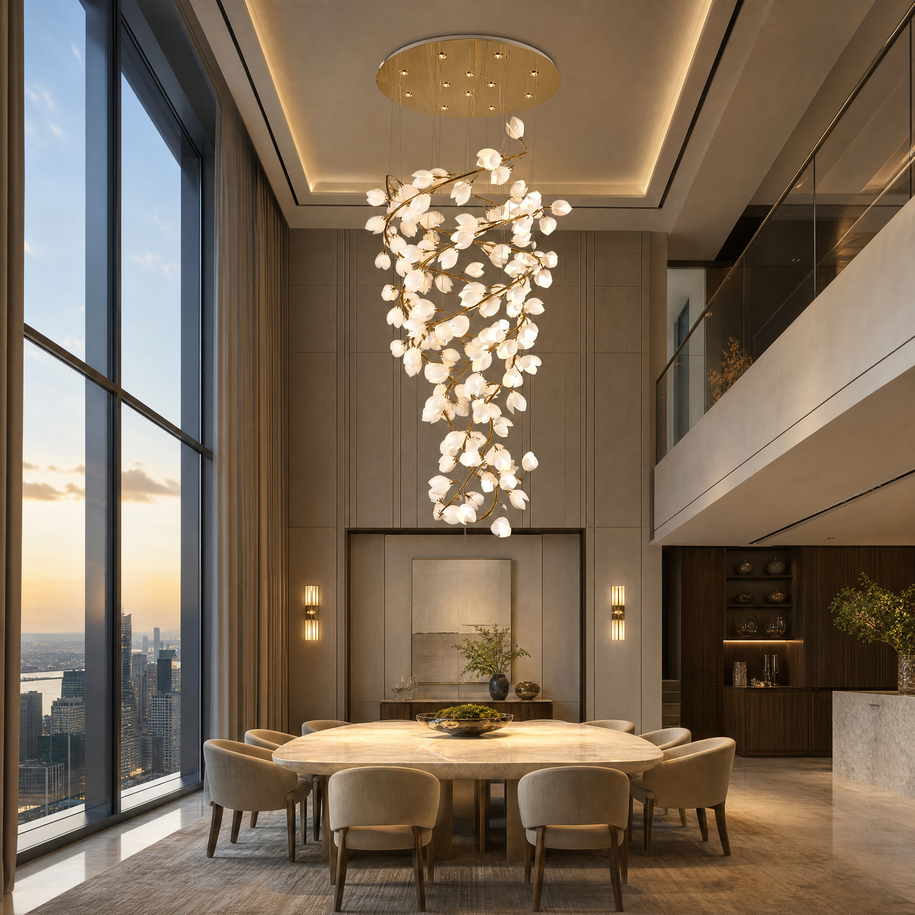 Lauro Ceramic Leaf Crown Chandelier