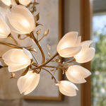 Lauro Ceramic Leaf Halo Chandelier