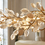 Lauro Ceramic Leaf Linear Chandelier