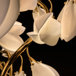 Lauro Ceramic Leaf Linear Chandelier