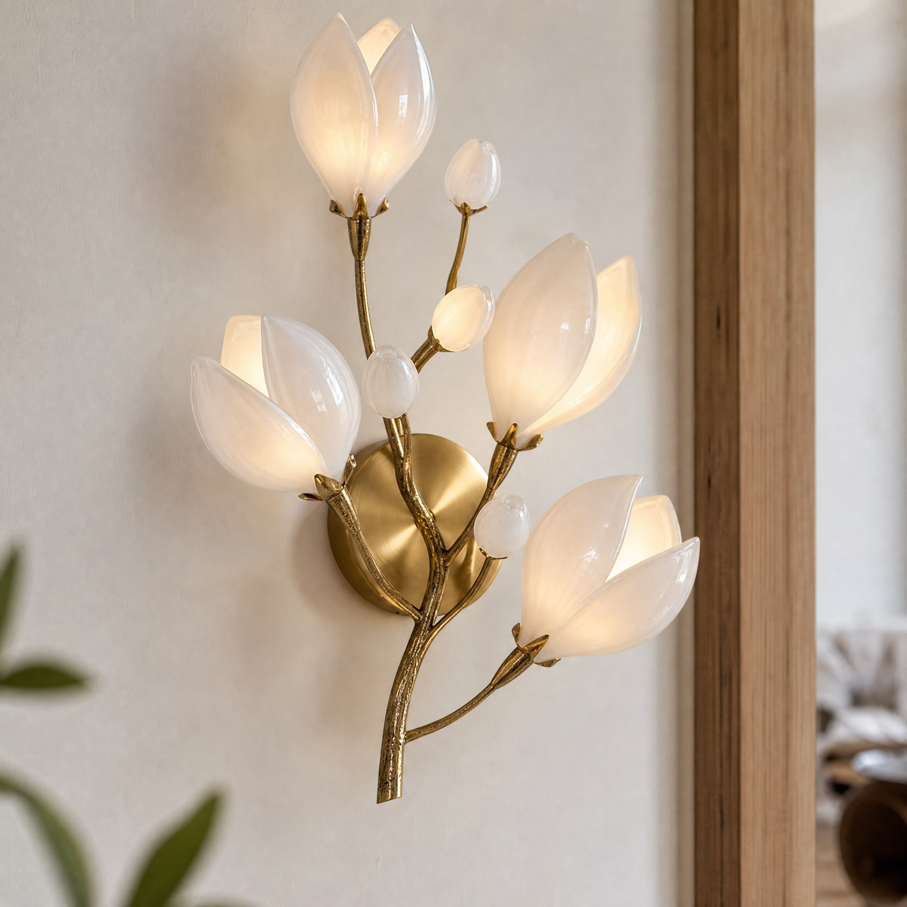 Lauro Ceramic Leaf Wall Sconce