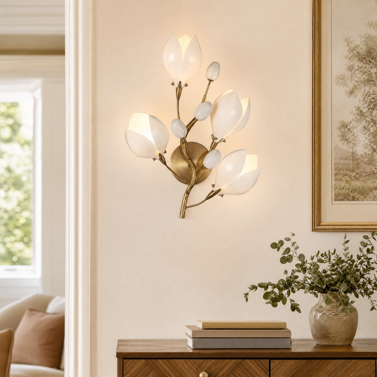 Lauro Ceramic Leaf Wall Sconce