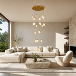 Leaf Cascade Alabaster Pendant Light