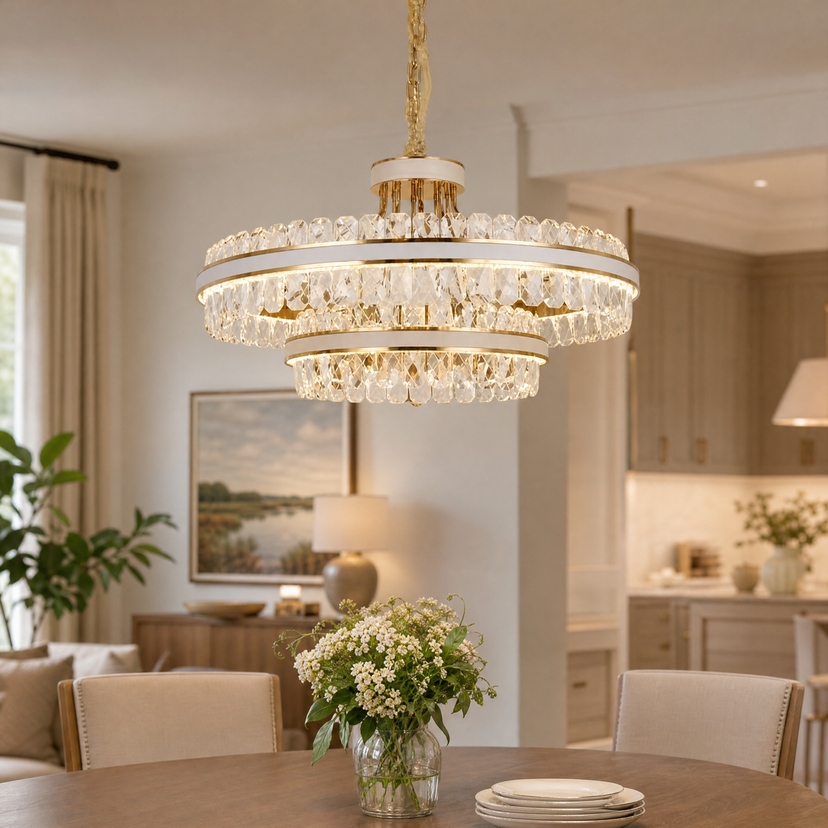 Leather Duo Chandelier