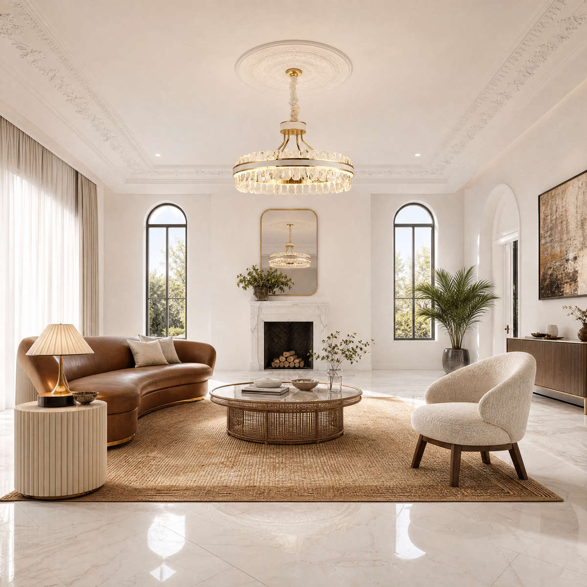 Leather Halo Chandelier