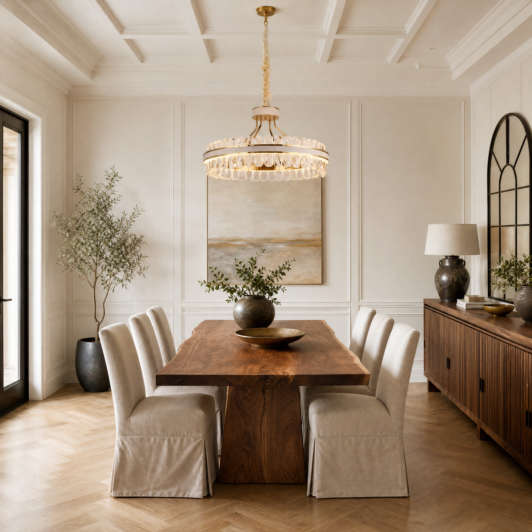 Leather Halo Chandelier