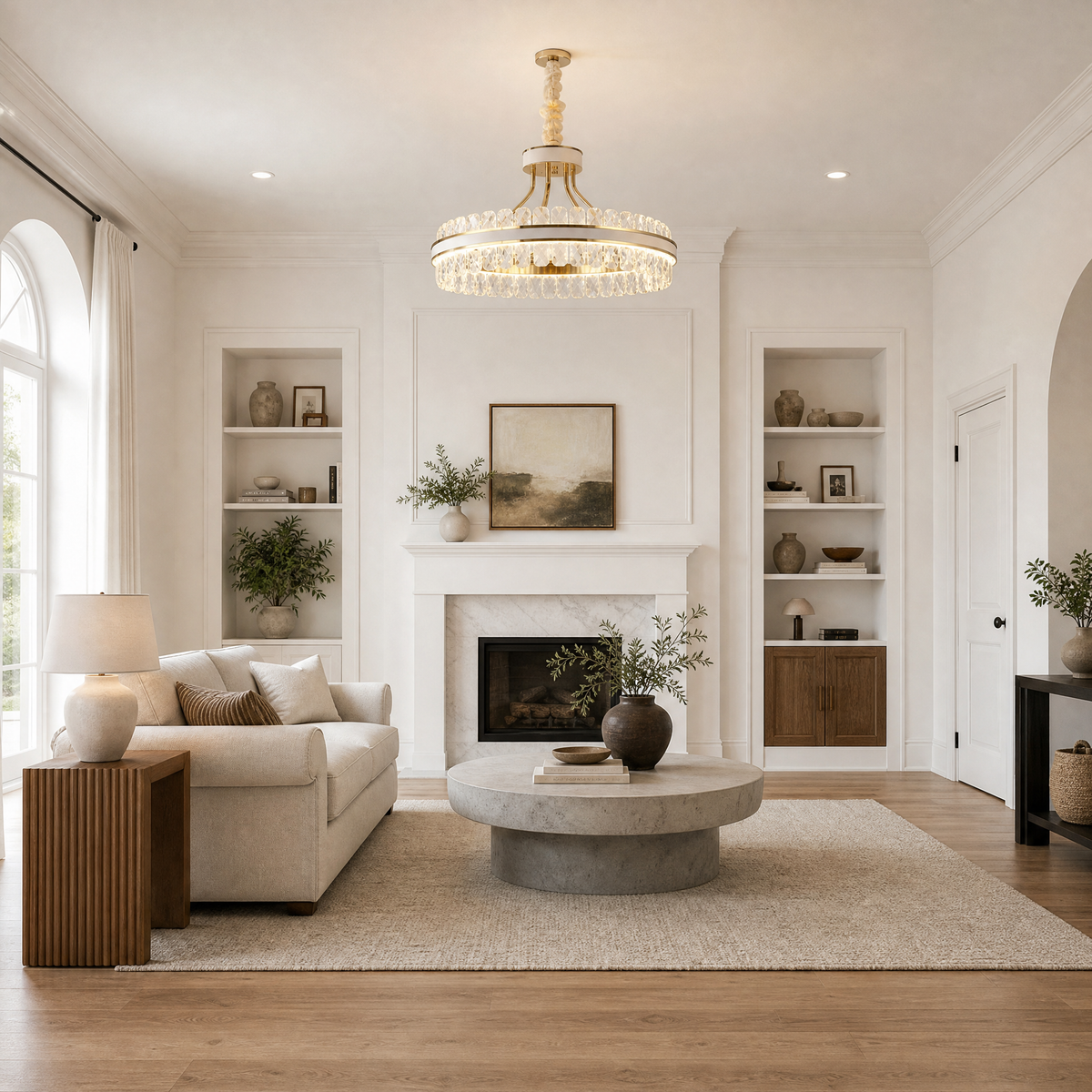Leather Halo Chandelier