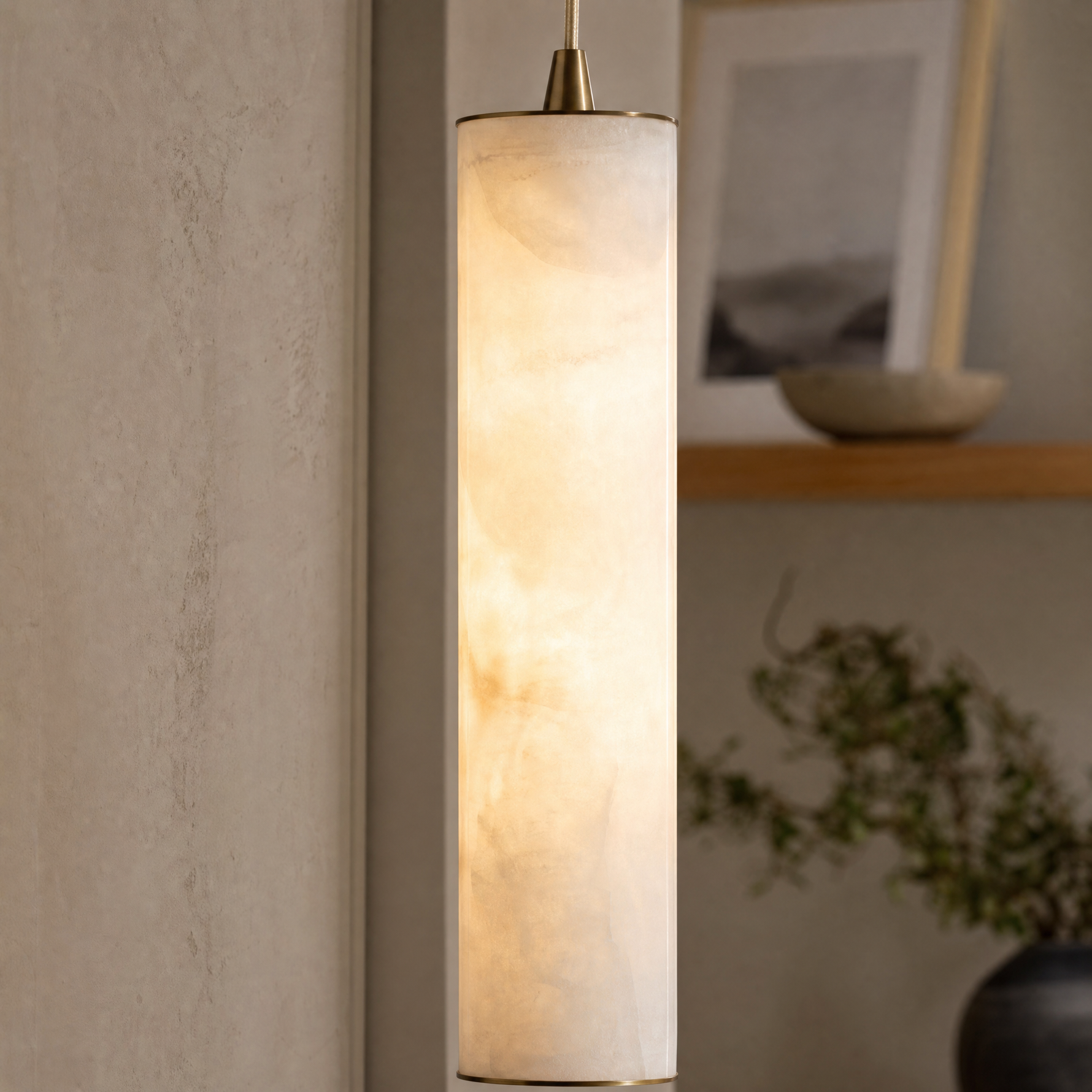 Linea Alabaster Kitchen Island Pendant Light