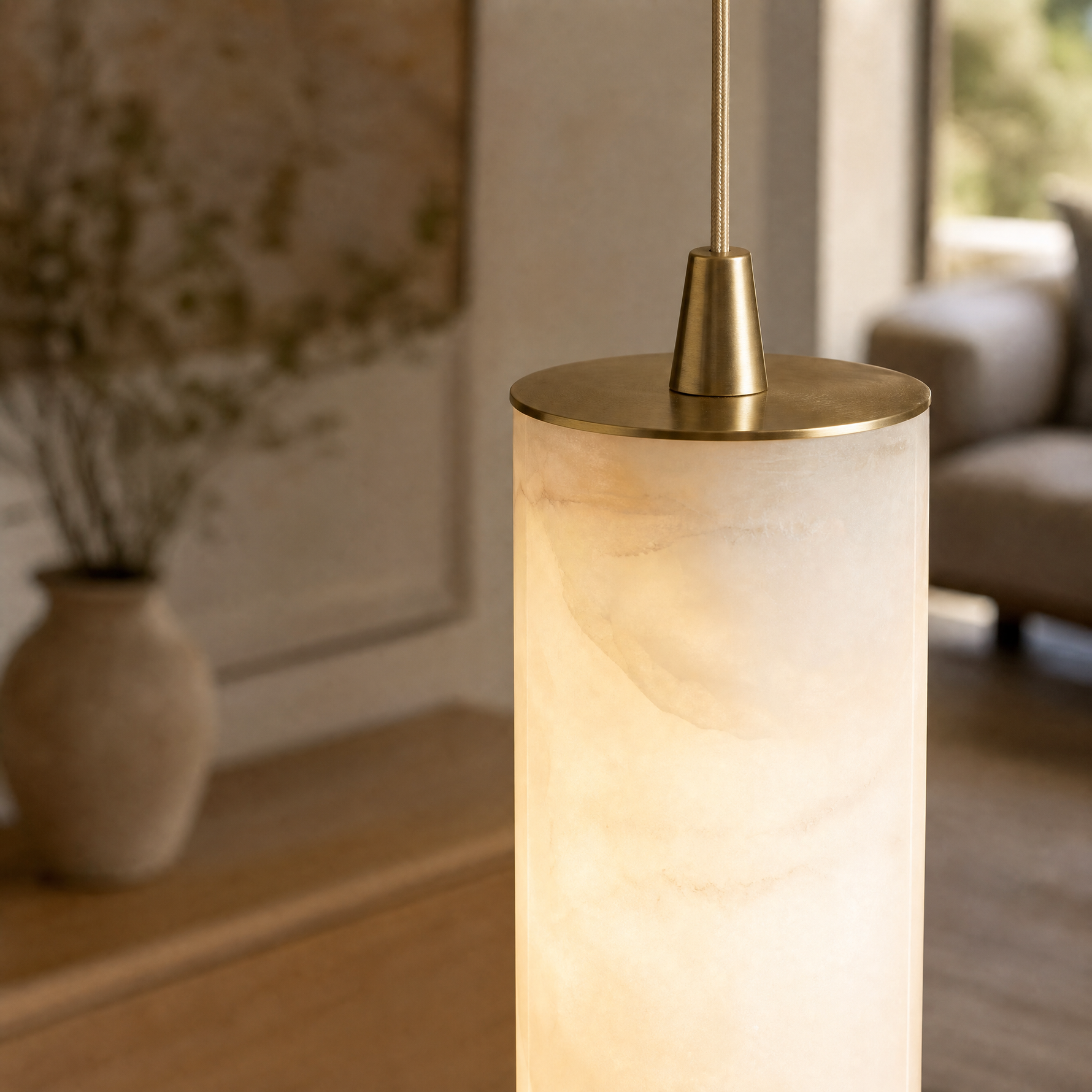 Linea Alabaster Kitchen Island Pendant Light