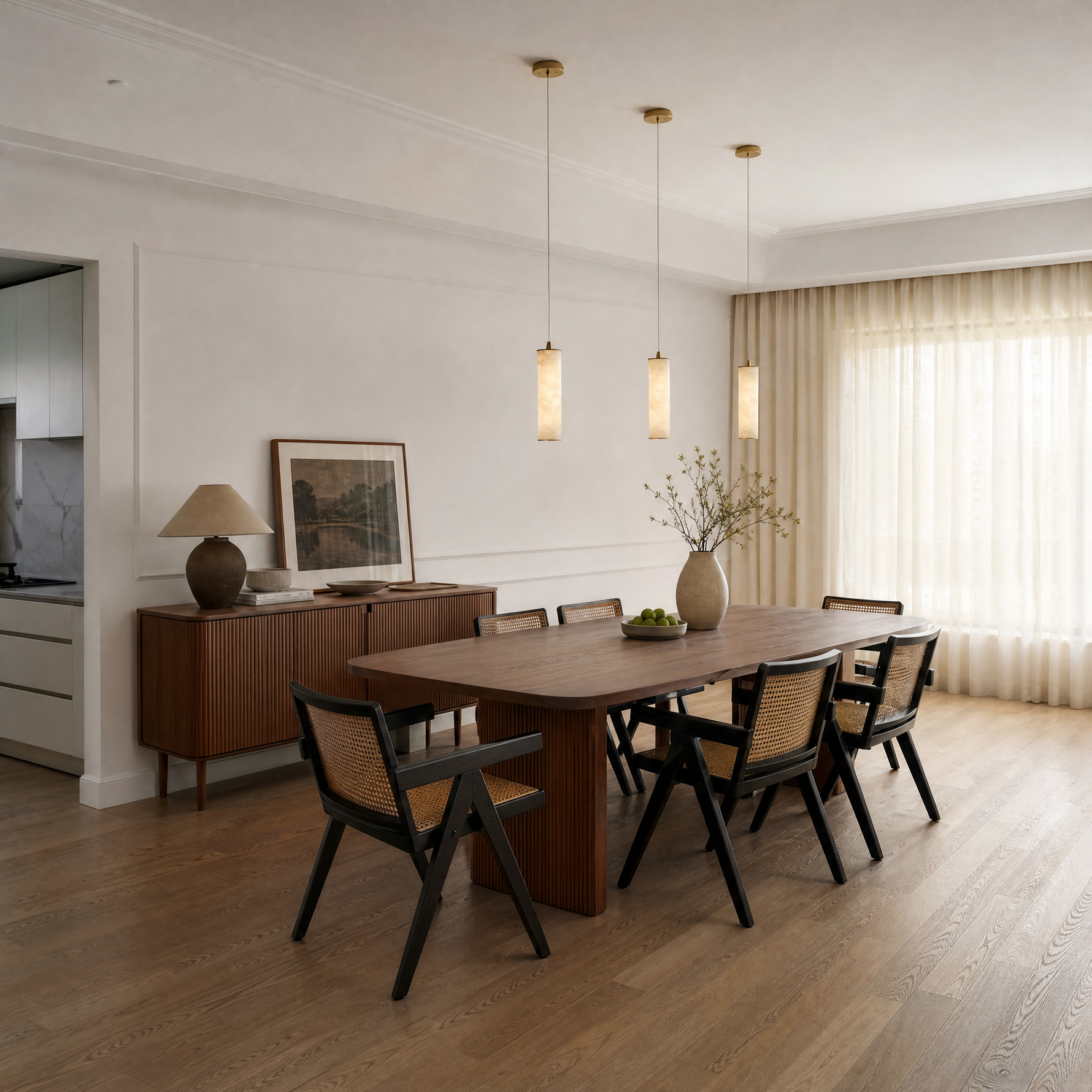 Linea Alabaster Kitchen Island Pendant Light