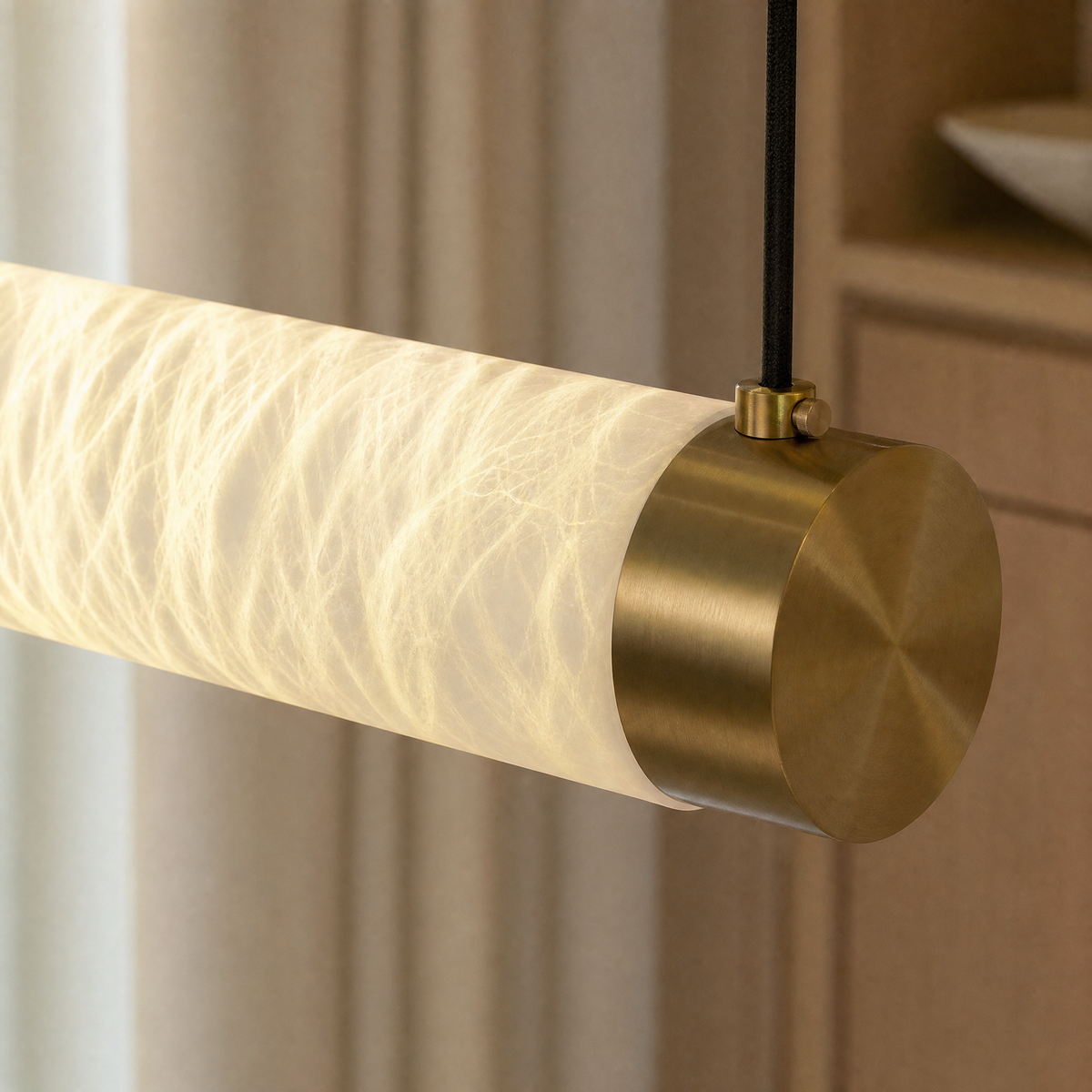 Linea Modern Brass Linear Pendant Light