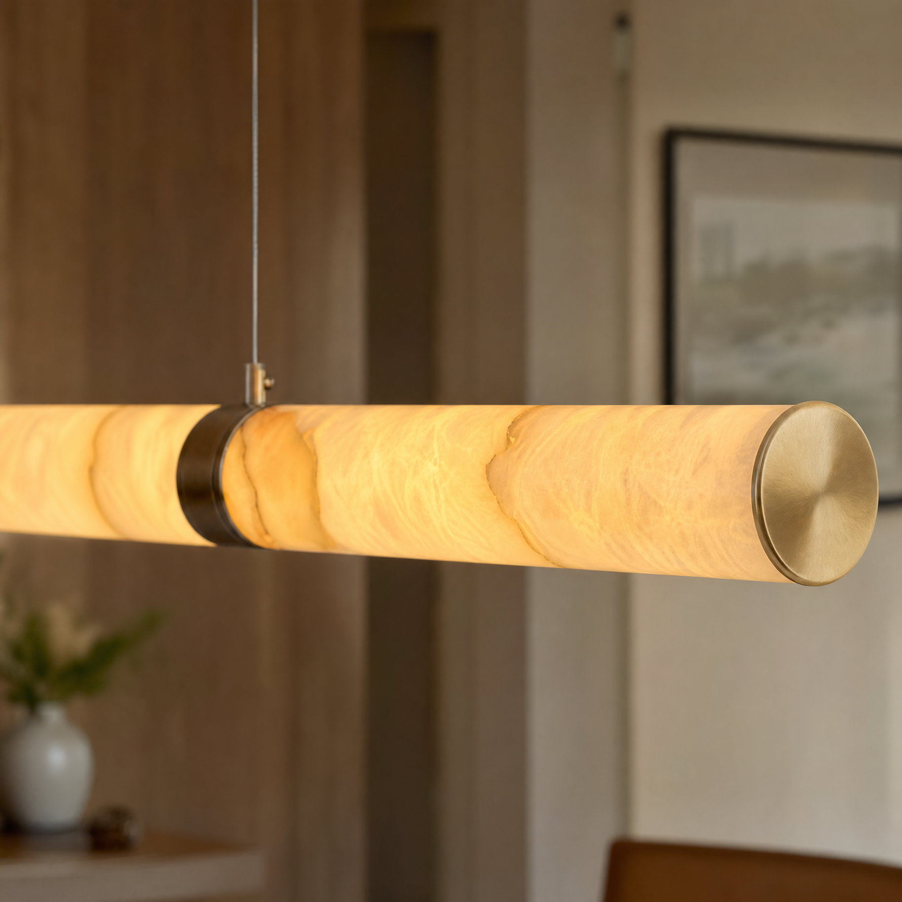 Linea Modern Linear Alabaster Pendant Light