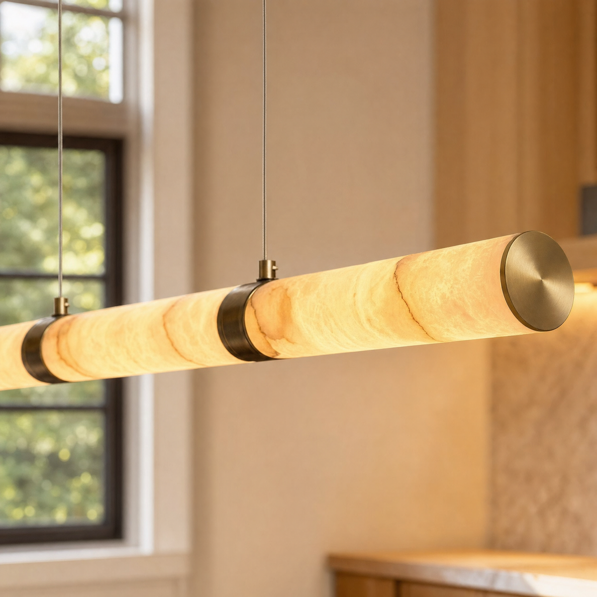Linea Modern Linear Alabaster Pendant Light