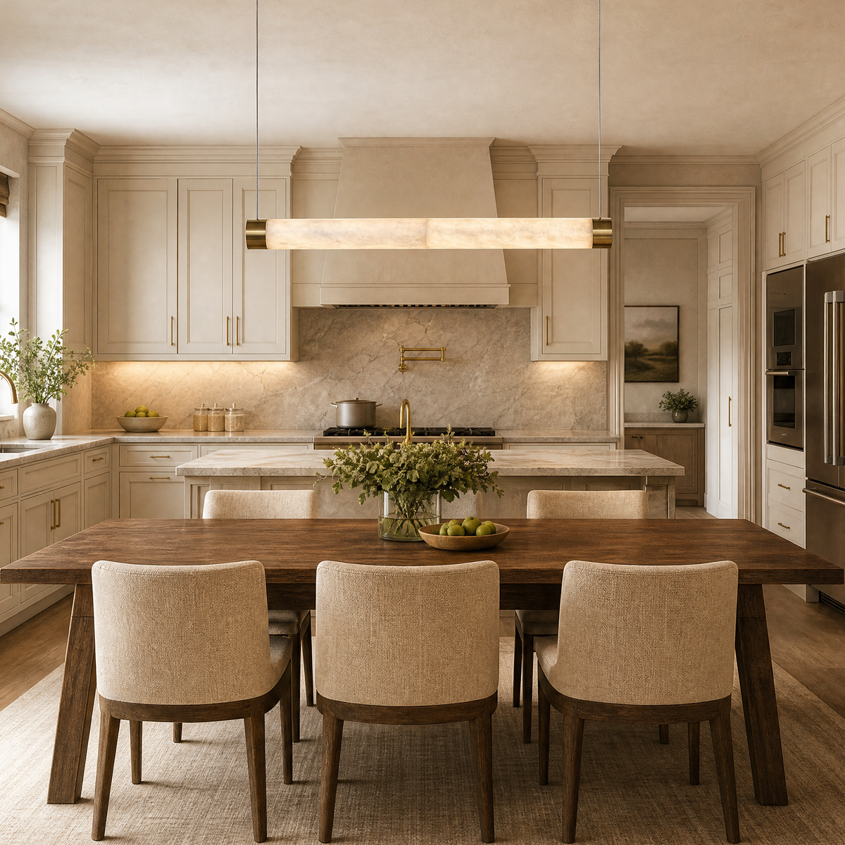 Linear Rod Alabaster Pendant Light