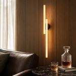 Linear Rod Crossed Alabaster Tubes Wall Sconce